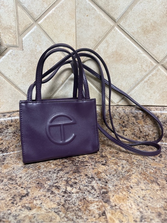 Telfar Handbags - Telfar Mini Leather Tote in Deep Plum